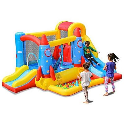 MYTS Rocket Design Inflatable Bounce Slide Water Park Bouncy Castle House